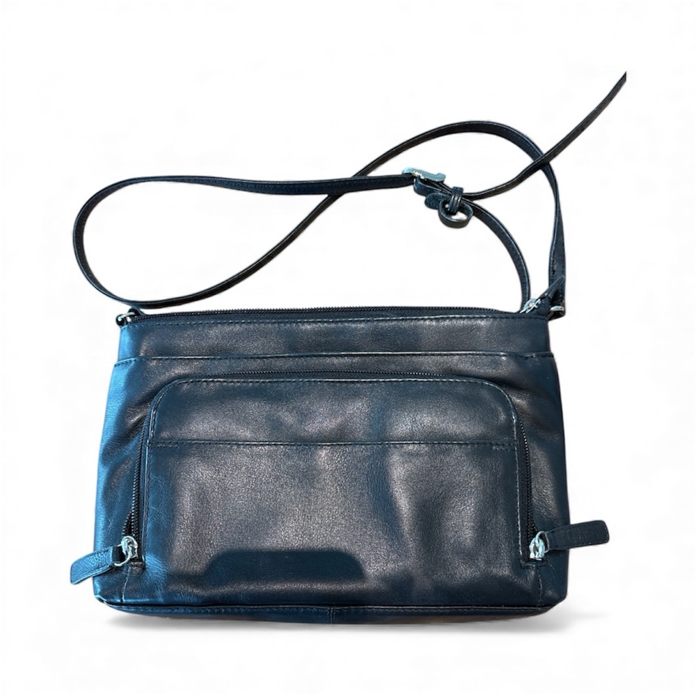 Stylish Black Leather Crossbody Bag